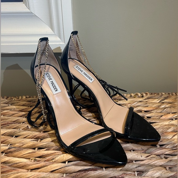 Steve Madden Shoes - Steve Madden Women's Fizzed Heeled Sandal, Black Patent Size US 9 / EUR 40